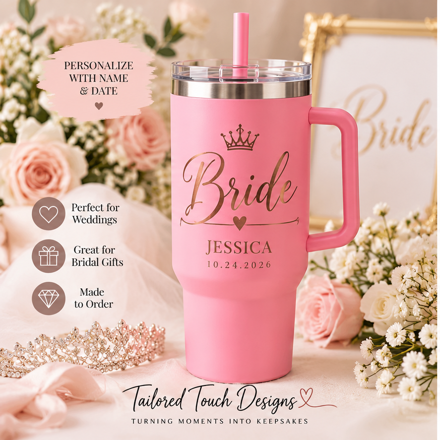 💍 Personalized Bride & Groom Tumblers | Wedding Keepsake Set