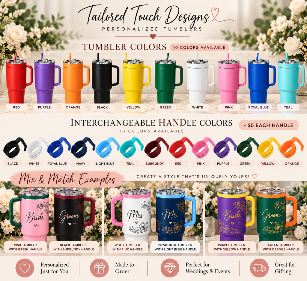 💍 Personalized Bride & Groom Tumblers | Wedding Keepsake Set